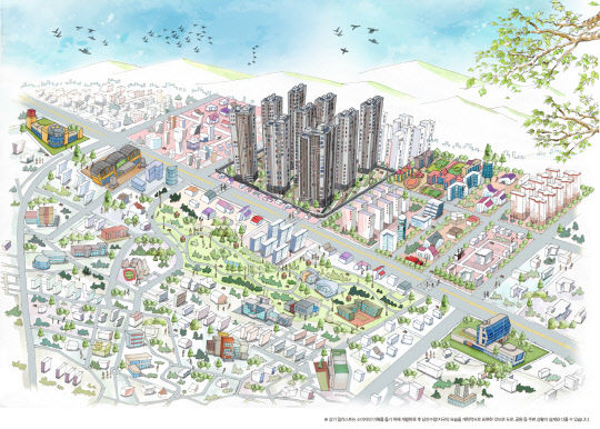 당진 센트레빌 르네블루 일러스트 조감도.   동부건설 제공